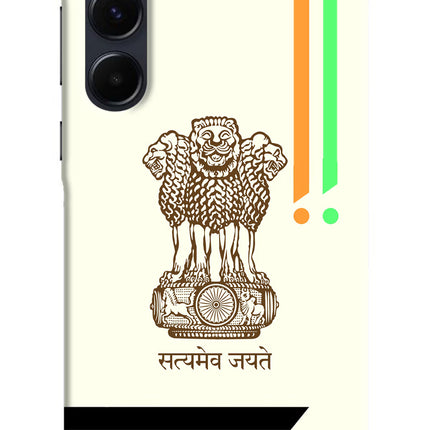 Satyamev Jayate Brown Logo Samsung A35 5G Hard Case Back Cover by Casekaro
