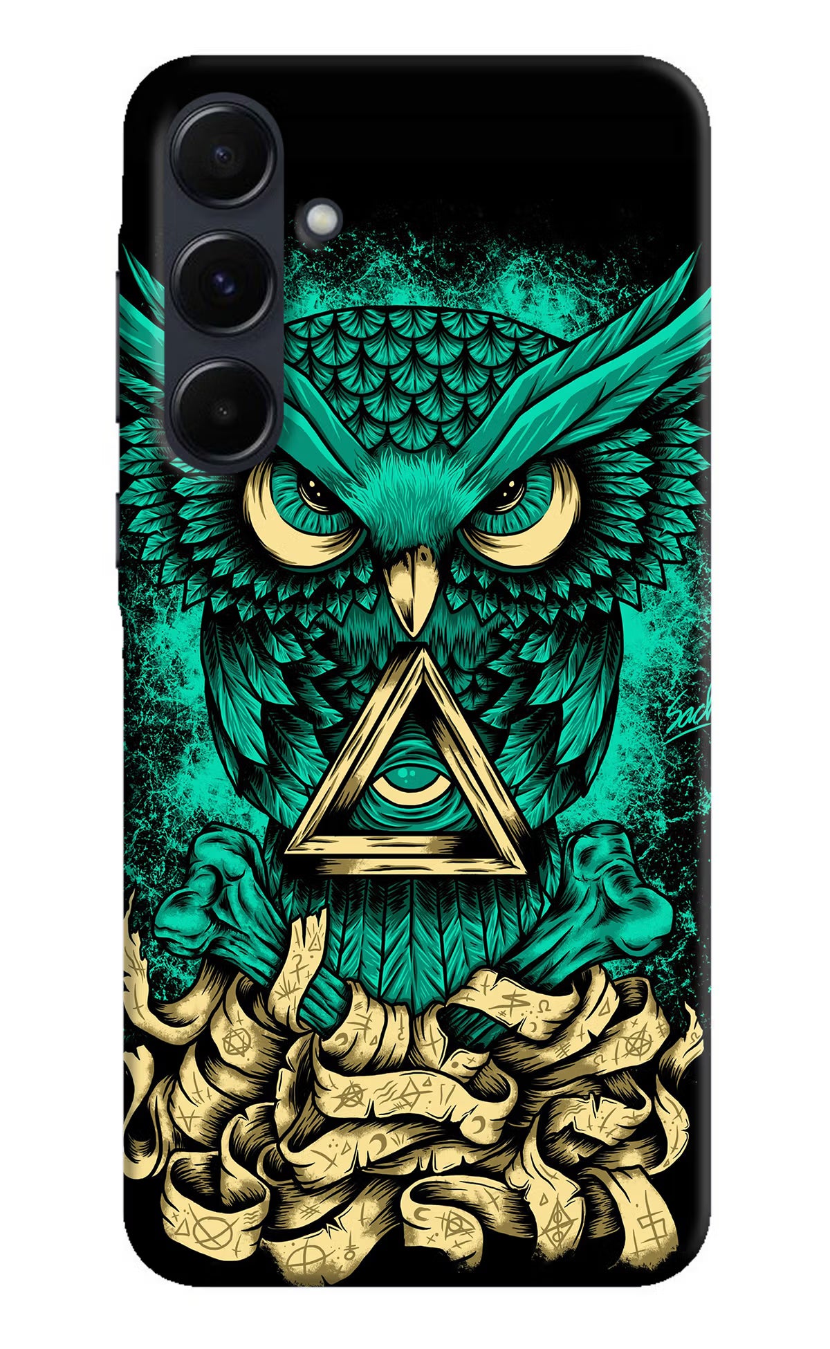 Green Owl Samsung A35 5G Hard Case Back Cover by Casekaro