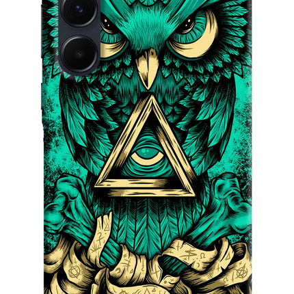 Green Owl Samsung A35 5G Hard Case Back Cover by Casekaro
