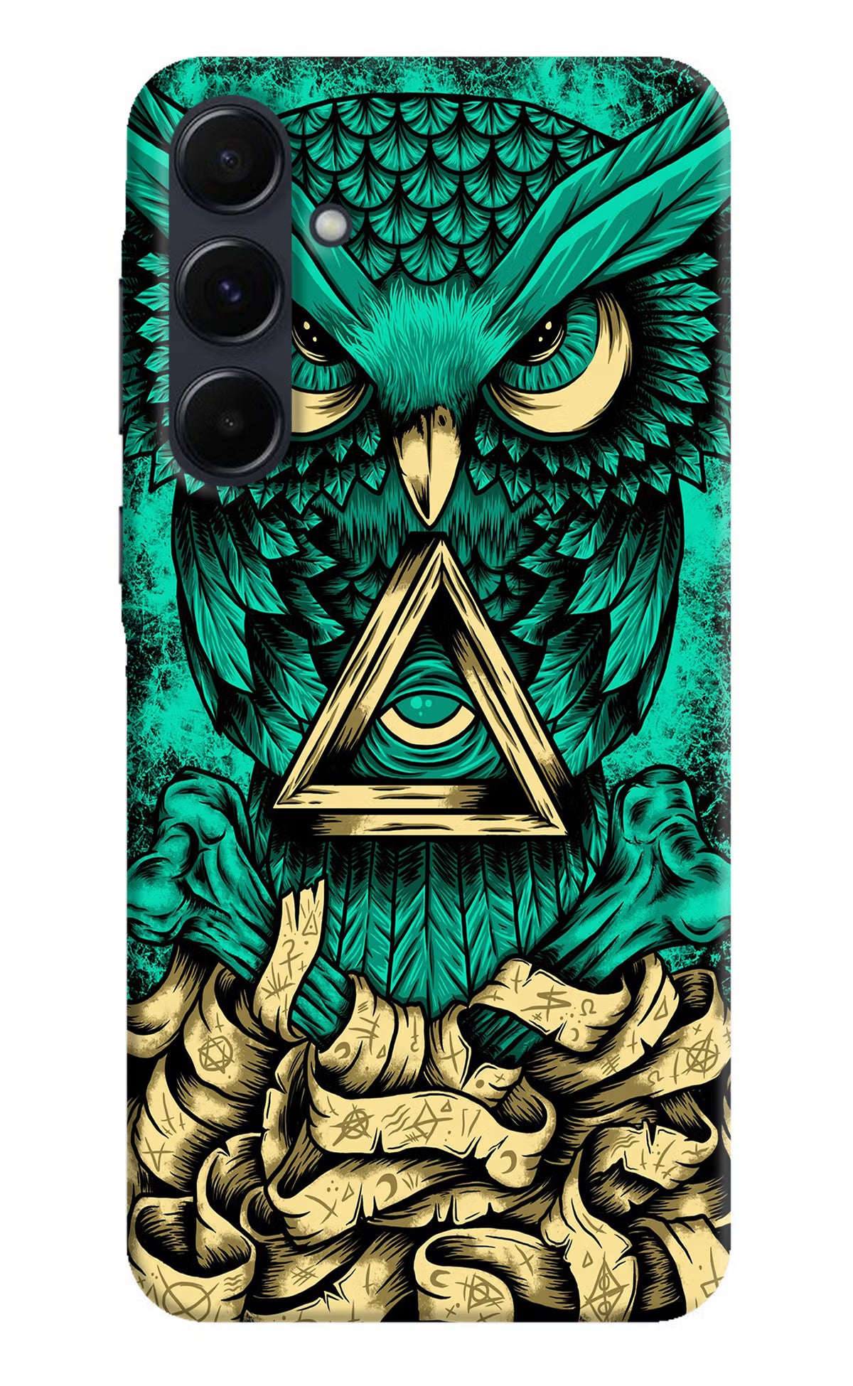 Green Owl Samsung A35 5G Hard Case Back Cover by Casekaro