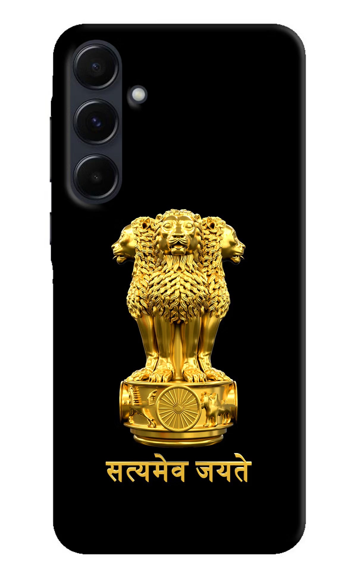 Satyamev Jayate Golden Samsung A35 5G Hard Case Back Cover by Casekaro