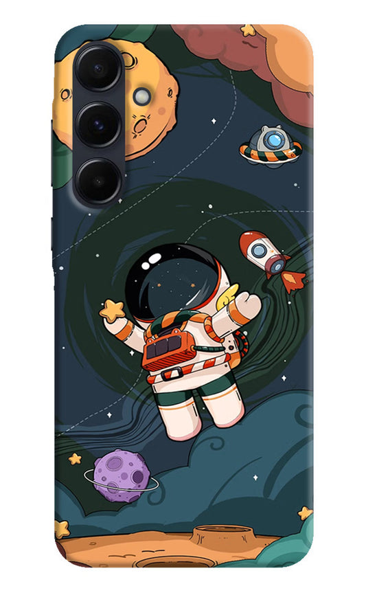 Cartoon Astronaut Samsung A35 5G Hard Case Back Cover by Casekaro