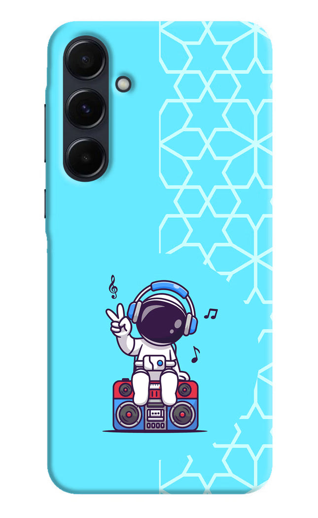 Cute Astronaut Chilling Samsung A35 5G Hard Case Back Cover by Casekaro