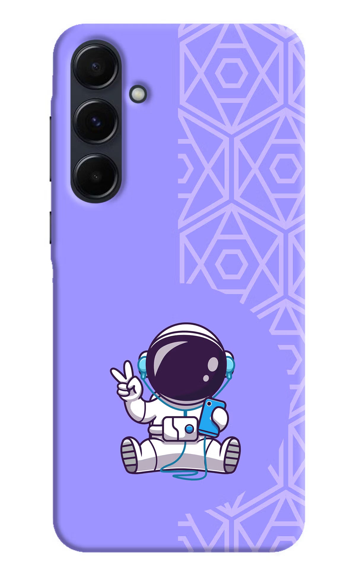 Cute Astronaut Chilling Samsung A35 5G Hard Case Back Cover by Casekaro