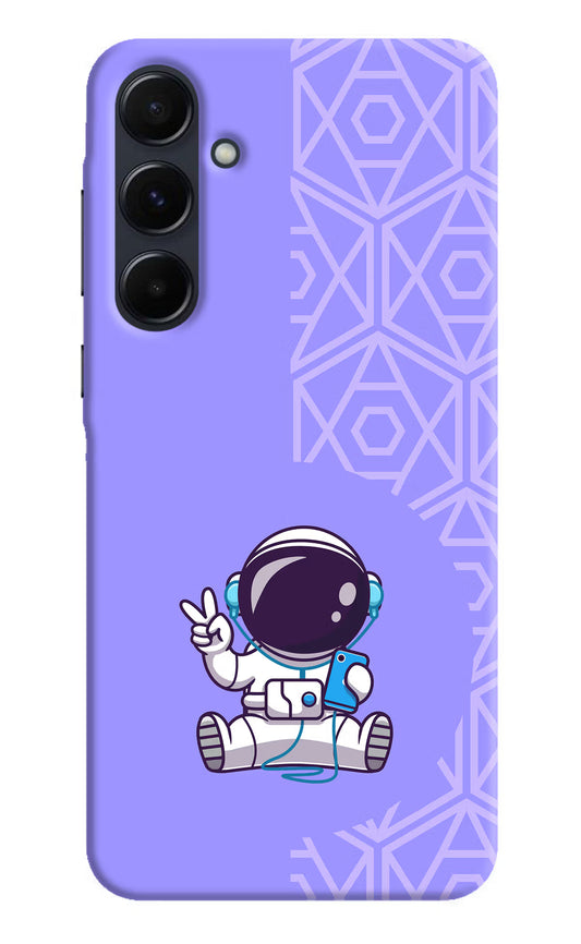 Cute Astronaut Chilling Samsung A35 5G Hard Case Back Cover by Casekaro