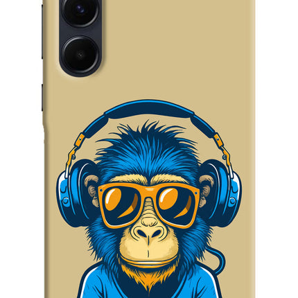 Monkey Headphone Samsung A35 5G Hard Case Back Cover by Casekaro
