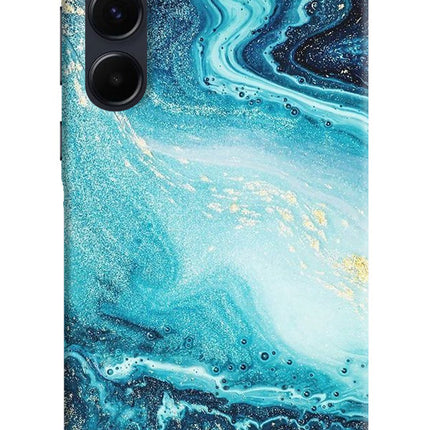 Blue Glitter Marble Samsung A35 5G Hard Case Back Cover by Casekaro