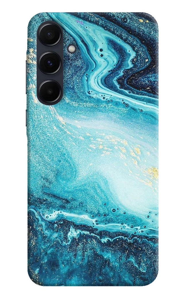 Blue Glitter Marble Samsung A35 5G Hard Case Back Cover by Casekaro