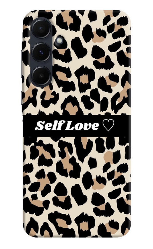Leopard Print Self Love Samsung A35 5G Hard Case Back Cover by Casekaro