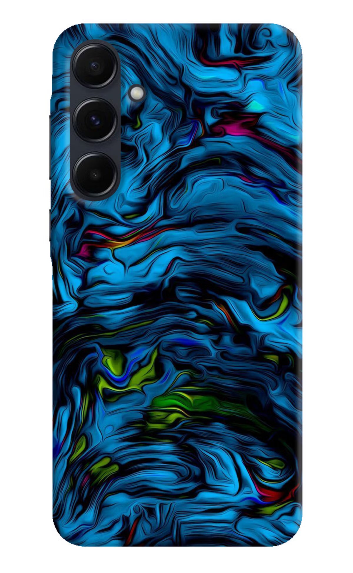 Dark Blue Abstract Samsung A35 5G Hard Case Back Cover by Casekaro
