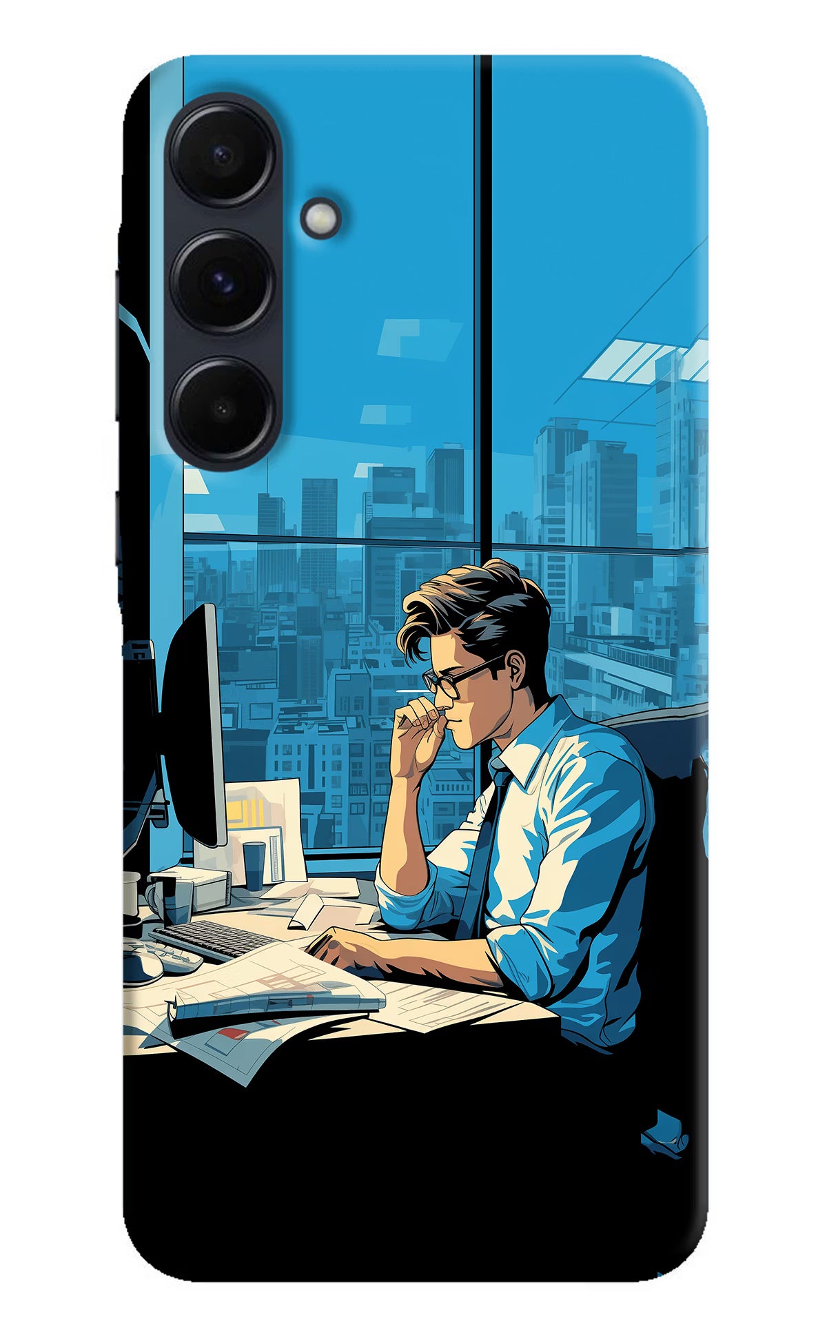 Focused Hustler (AI Generated) Samsung A35 5G Hard Case Back Cover by Casekaro
