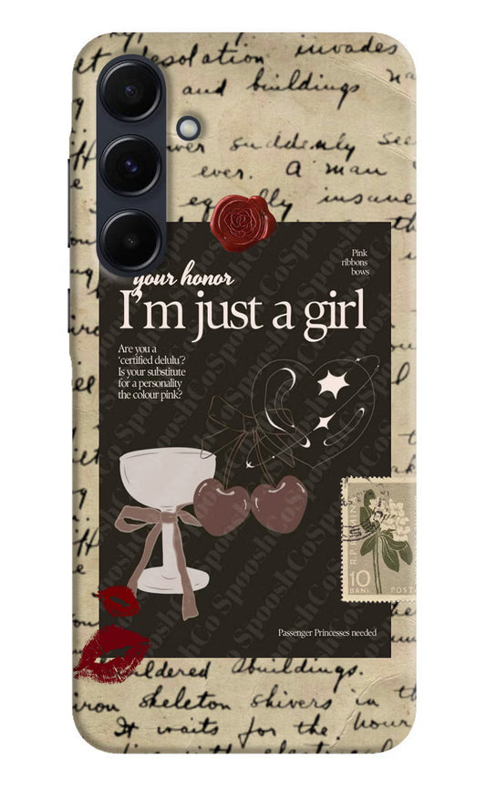 I am just a girl Samsung A35 5G Hard Case Back Cover by Casekaro