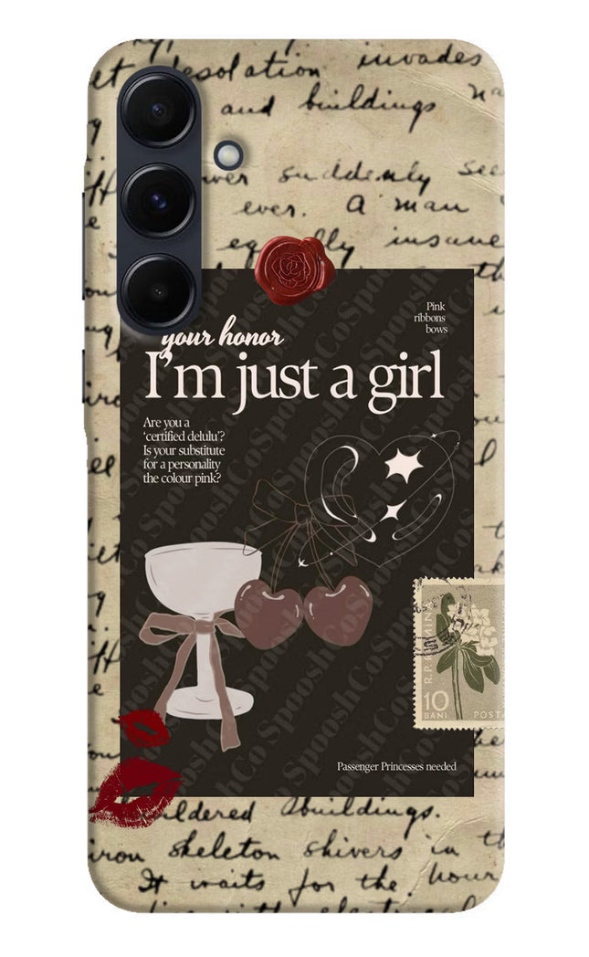 I am just a girl Samsung A35 5G Hard Case Back Cover by Casekaro