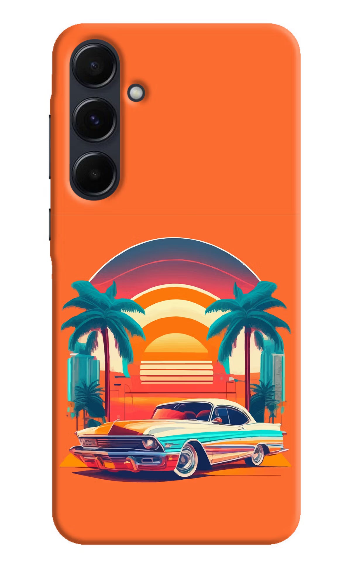 Palm Drive 80s Samsung A35 5G Hard Case Back Cover by Casekaro