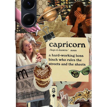 Capricorn Zodiac Samsung A35 5G Hard Case Back Cover by Casekaro