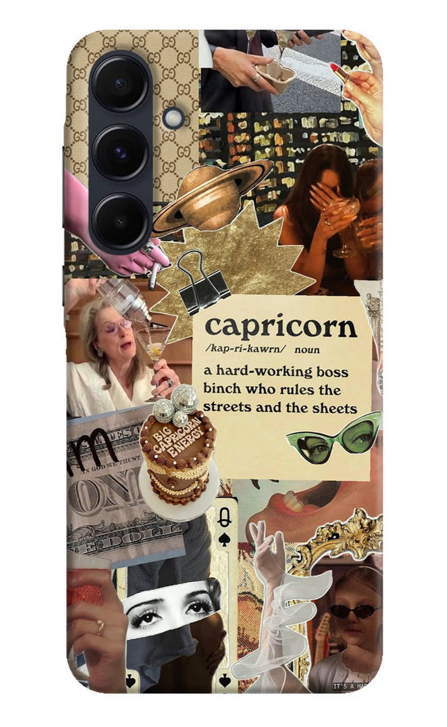 Capricorn Zodiac Samsung A35 5G Hard Case Back Cover by Casekaro