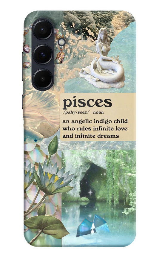 Pisces Zodiac Samsung A35 5G Hard Case Back Cover by Casekaro