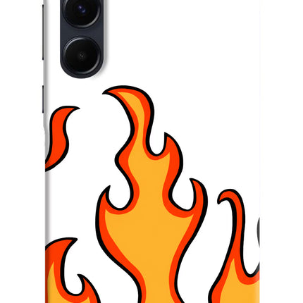 Fired Up – White Samsung A35 5G Hard Case Back Cover by Casekaro