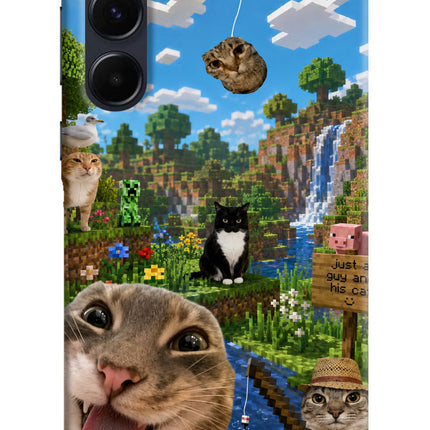 Minecraft Cat Chaos Samsung A35 5G Hard Case Back Cover by Casekaro