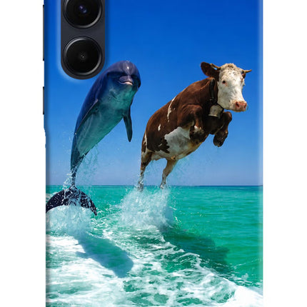Dolphin vs Cow Samsung A35 5G Hard Case Back Cover by Casekaro