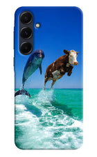 Dolphin vs Cow Samsung A35 5G Hard Case Back Cover by Casekaro