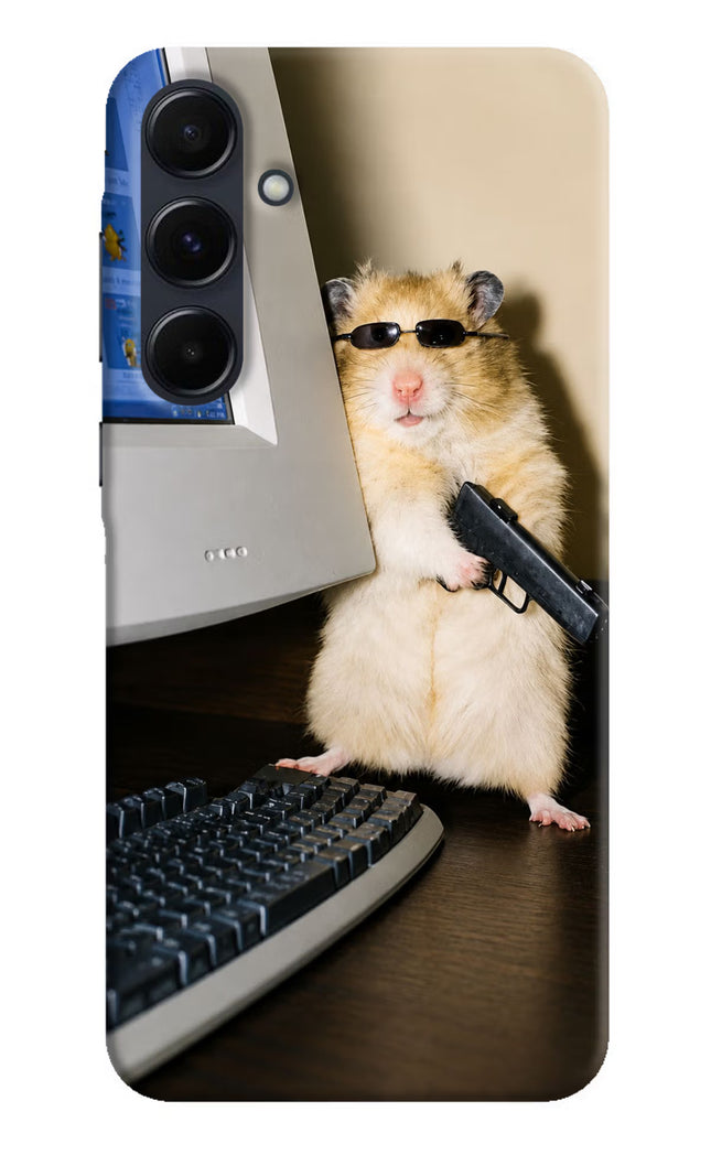 Hacker Hamster Samsung A35 5G Hard Case Back Cover by Casekaro