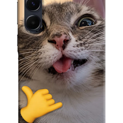 Silly Cat Call Samsung A35 5G Hard Case Back Cover by Casekaro