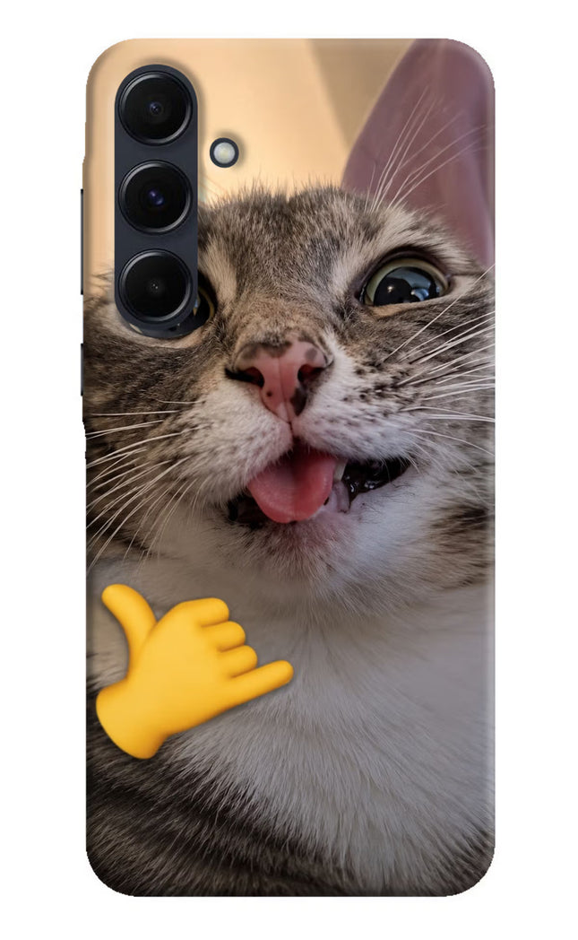 Silly Cat Call Samsung A35 5G Hard Case Back Cover by Casekaro