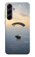 Skydiving Cow Samsung A35 5G Hard Case Back Cover by Casekaro