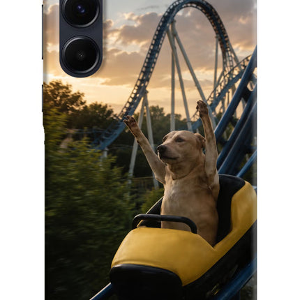 Rollercoaster Dog Samsung A35 5G Hard Case Back Cover by Casekaro