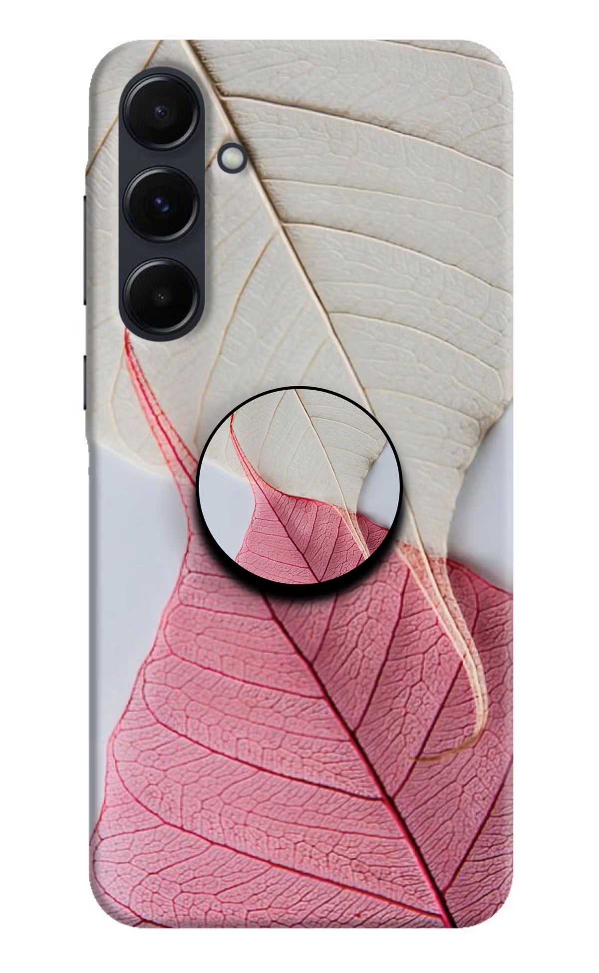 White Pink Leaf Samsung A35 5G Pop Case by Casekaro