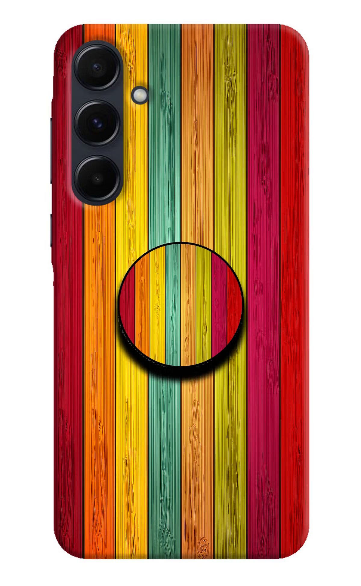 Multicolor Wooden Samsung A35 5G Pop Case by Casekaro