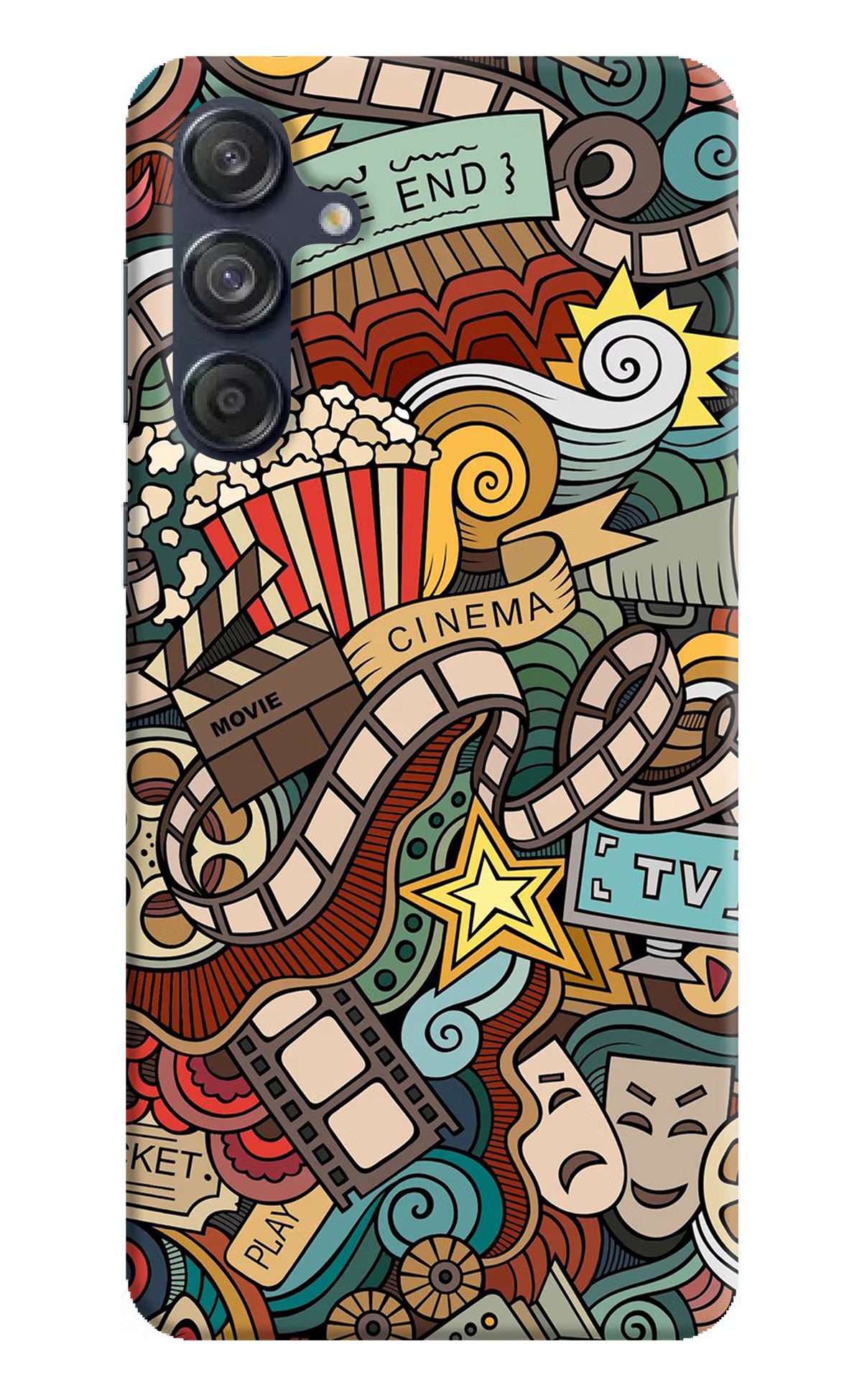 Cinema Abstract Samsung M55 5G Hard Case Back Cover by Casekaro