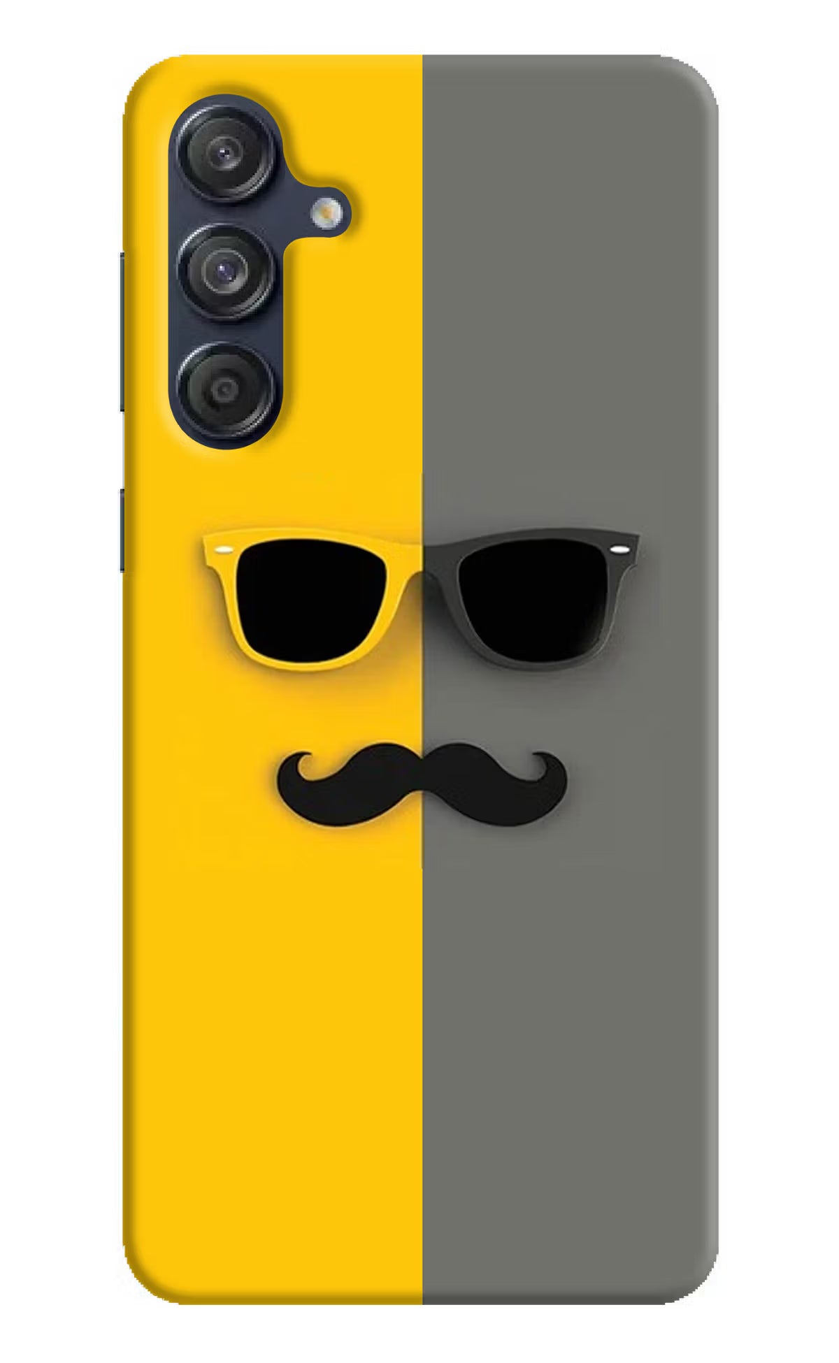 Sunglasses with Mustache Samsung M55 5G Hard Case Back Cover by Casekaro