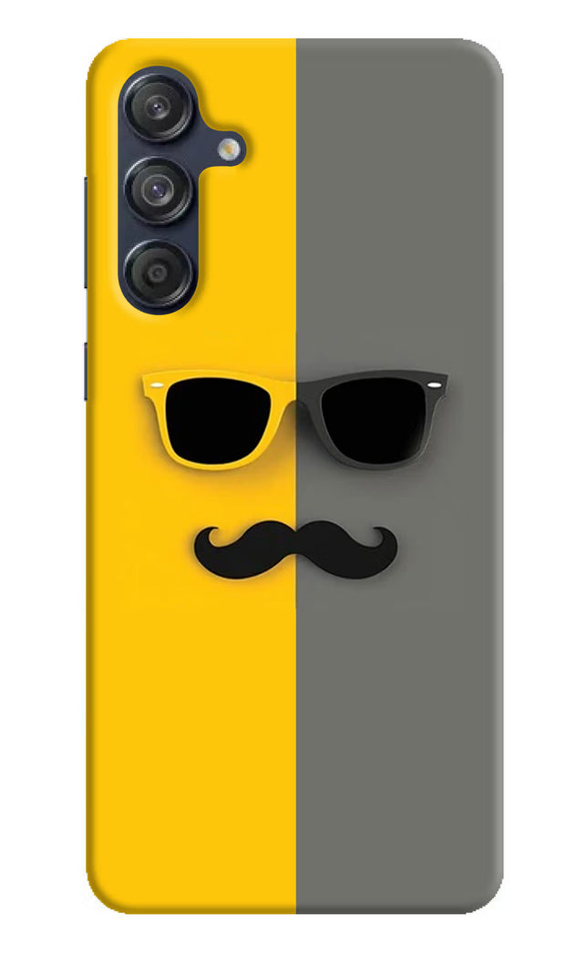 Sunglasses with Mustache Samsung M55 5G Hard Case Back Cover by Casekaro