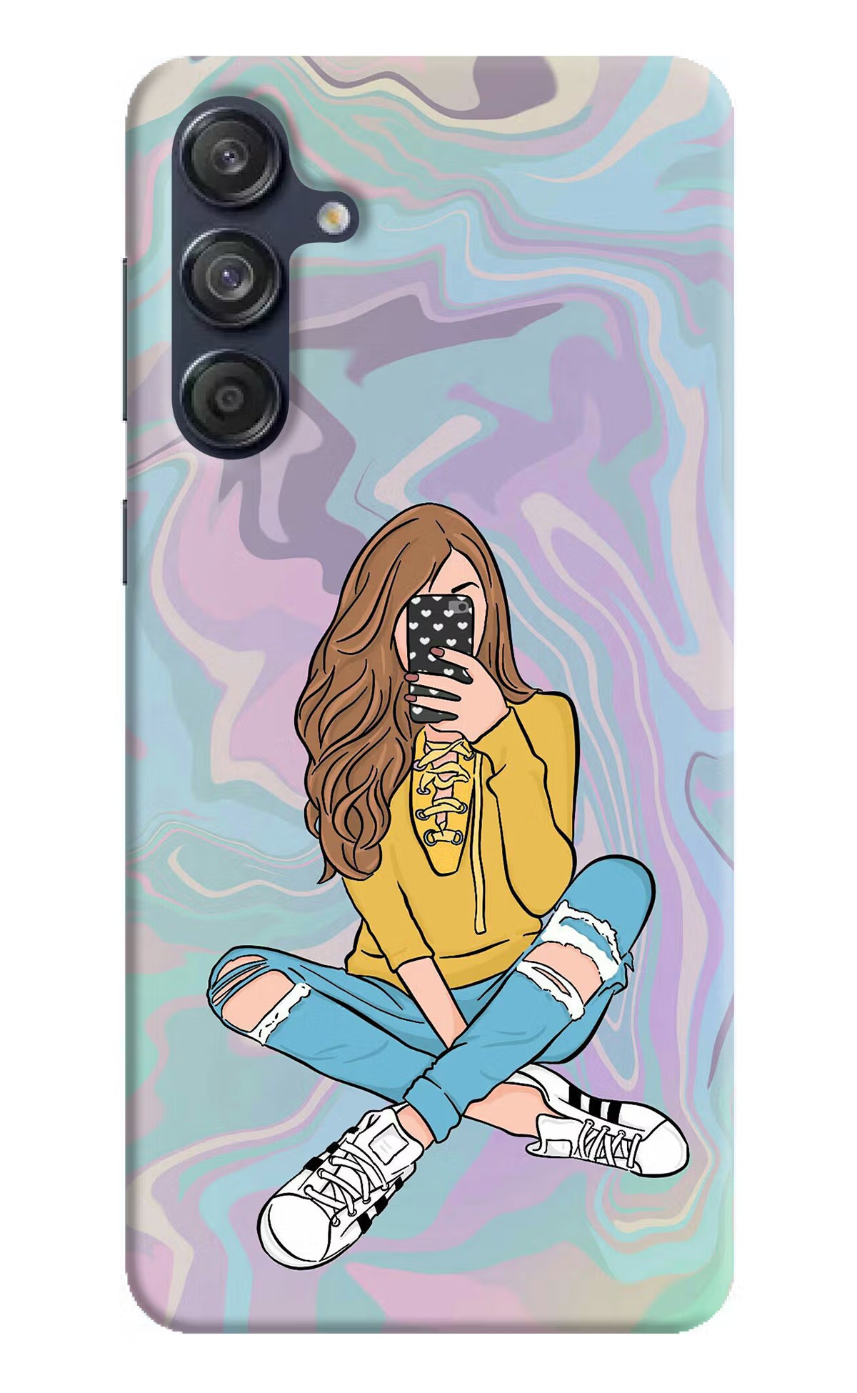 Selfie Girl Samsung M55 5G Hard Case Back Cover by Casekaro