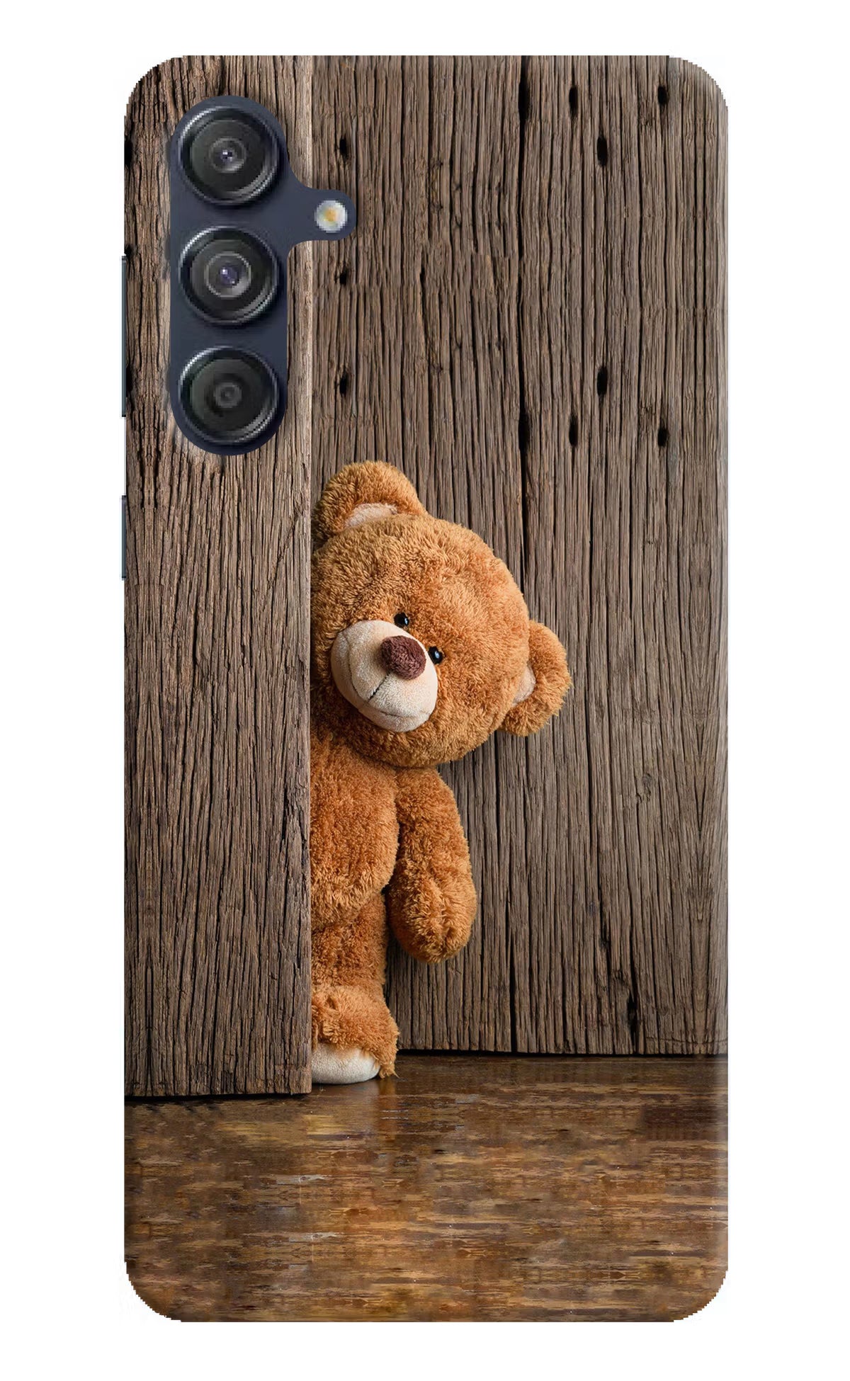 Teddy Wooden Samsung M55 5G Hard Case Back Cover by Casekaro