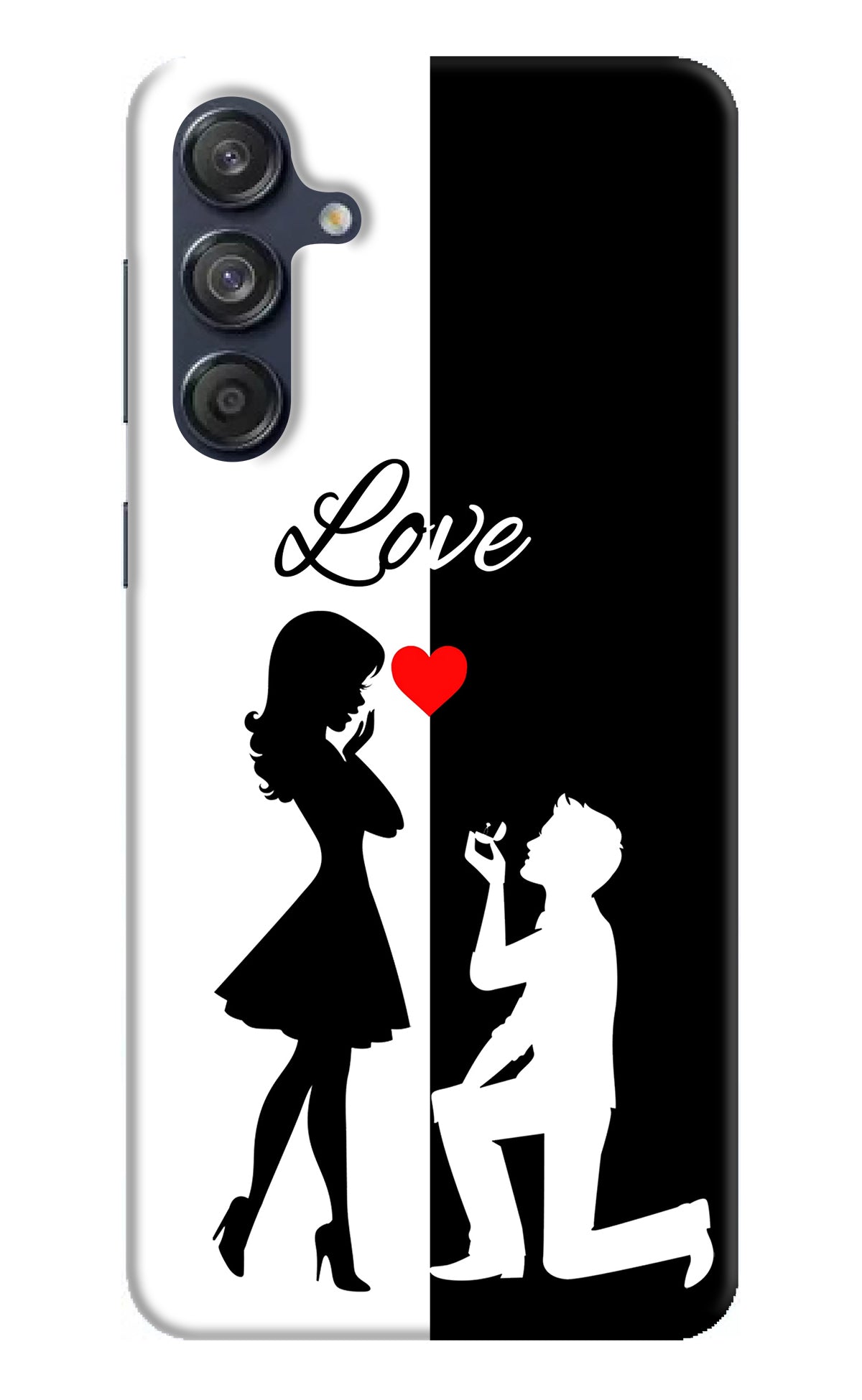 Love Propose Black And White Samsung M55 5G Back Cover