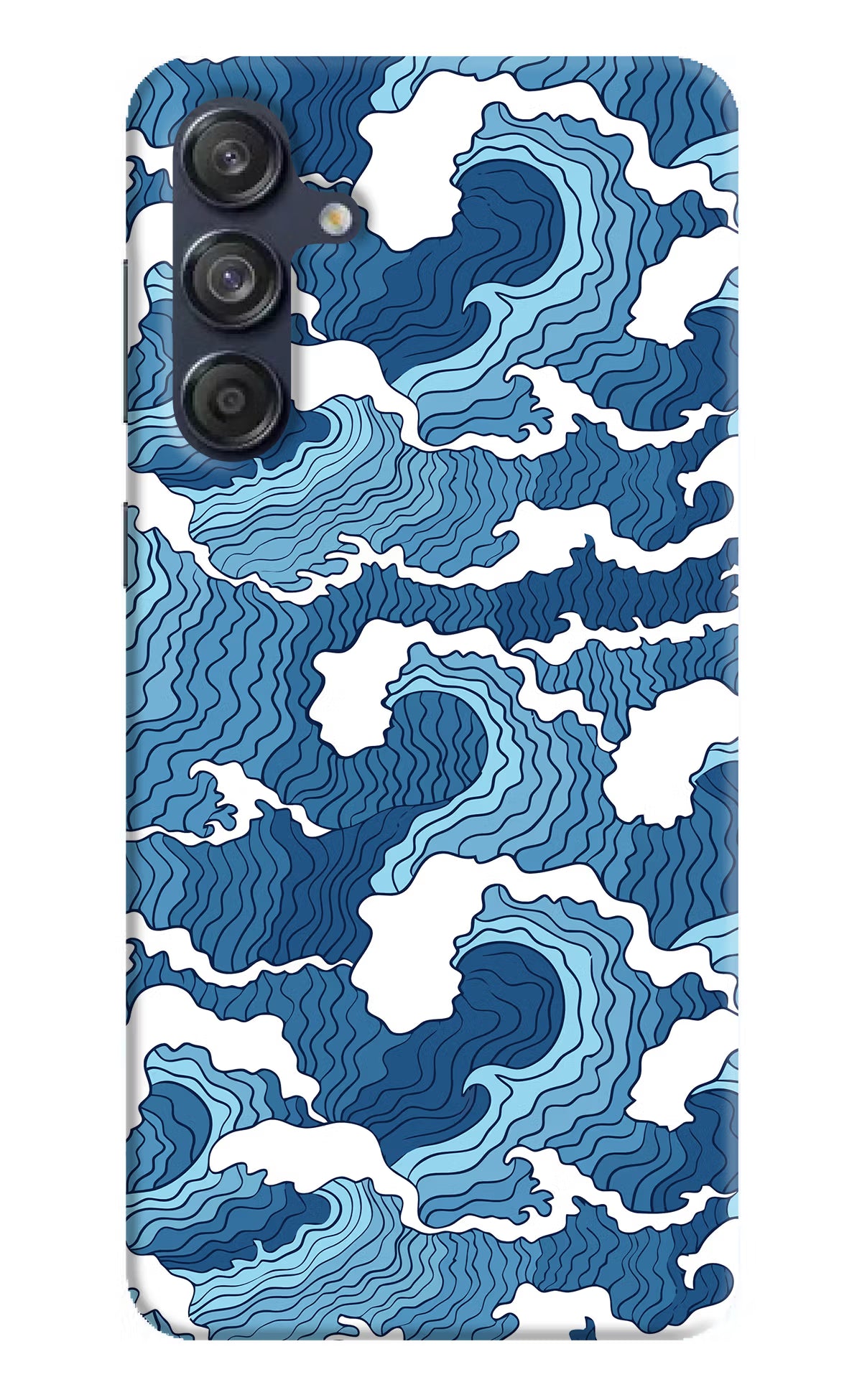 Blue Waves Samsung M55 5G Hard Case Back Cover by Casekaro