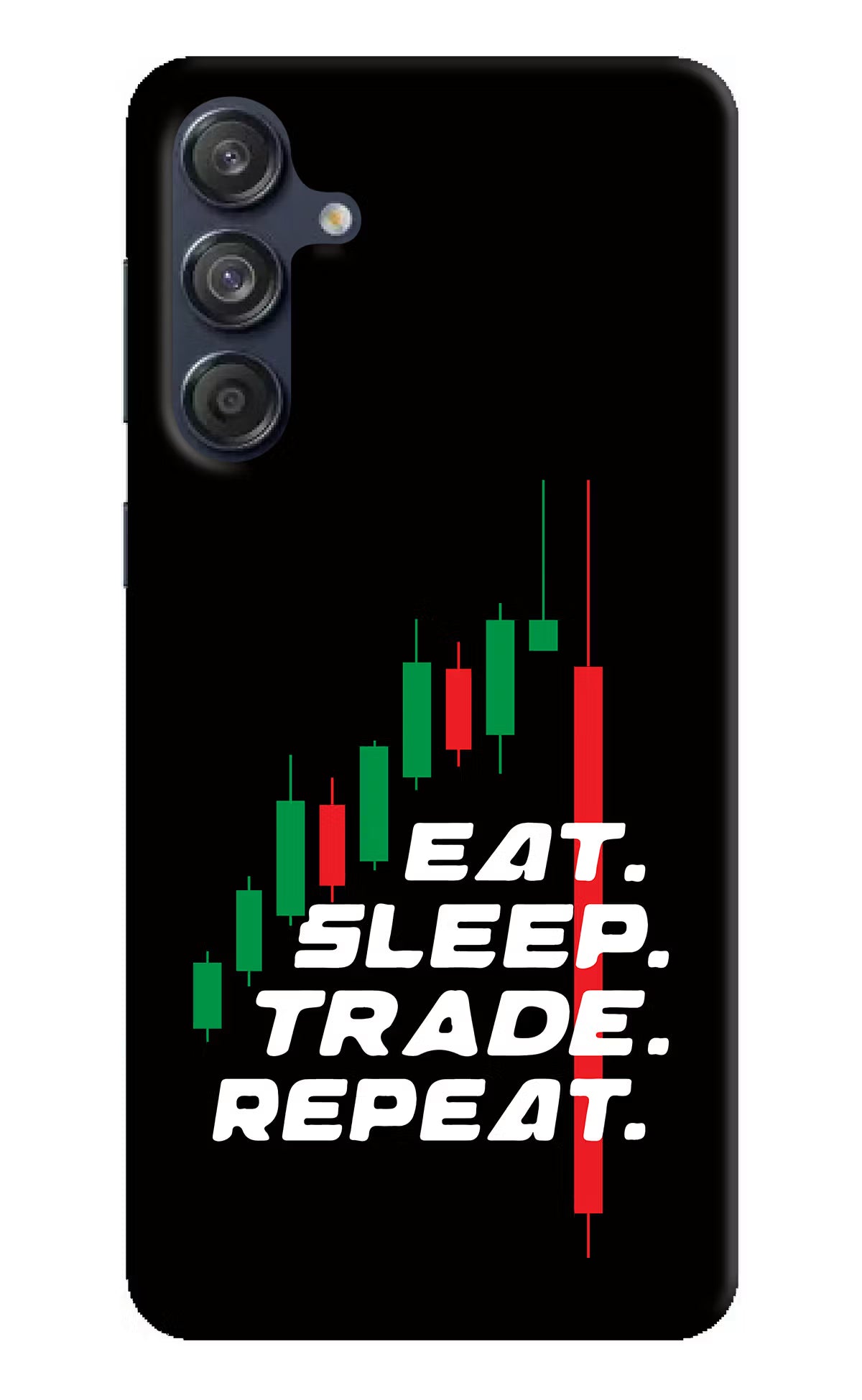 Eat Sleep Trade Repeat Samsung M55 5G Hard Case Back Cover by Casekaro