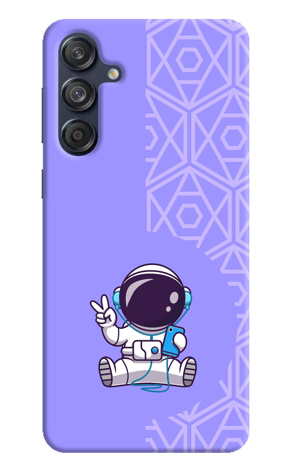 Cute Astronaut Chilling Samsung M55 5G Hard Case Back Cover by Casekaro