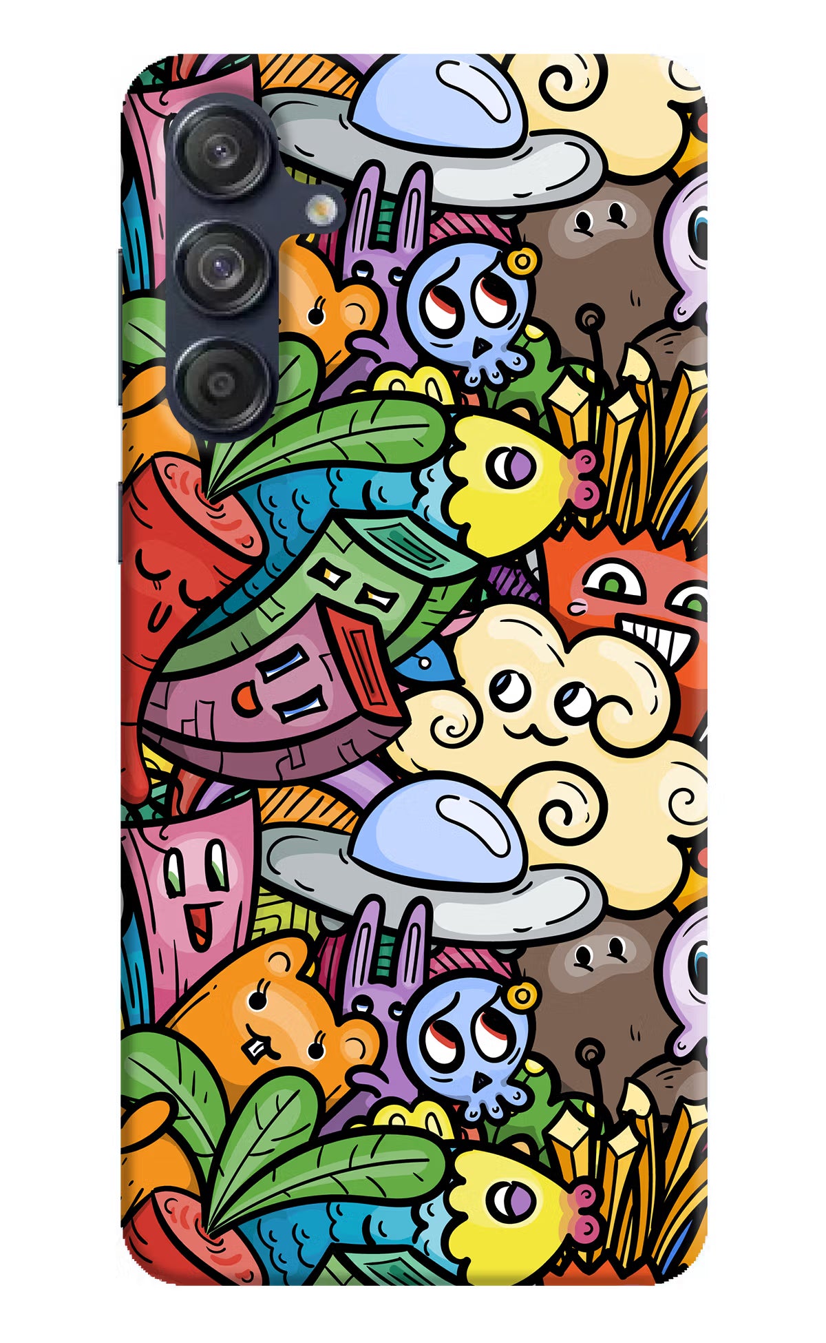 Veggie Doodle Samsung M55 5G Hard Case Back Cover by Casekaro