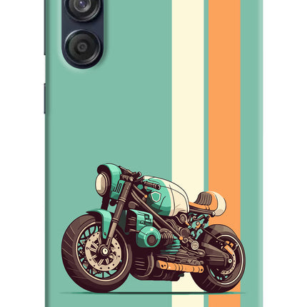 Striped Moto Drift Samsung M55 5G Hard Case Back Cover by Casekaro