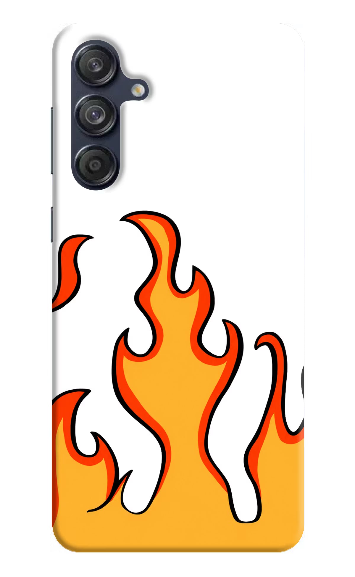 Fired Up – White Samsung M55 5G Hard Case Back Cover by Casekaro