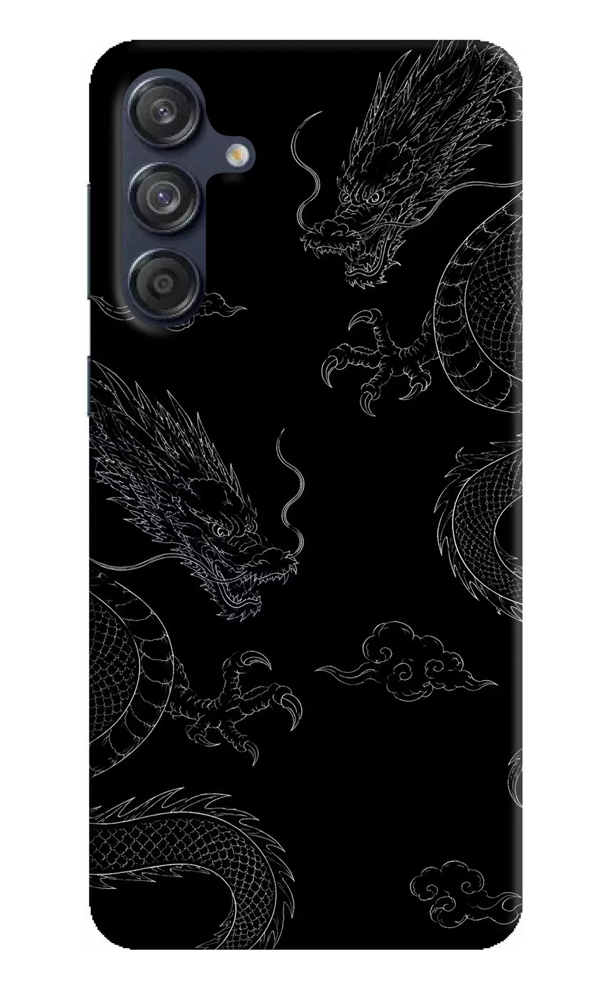 Twin Dragons Samsung M55 5G Hard Case Back Cover by Casekaro