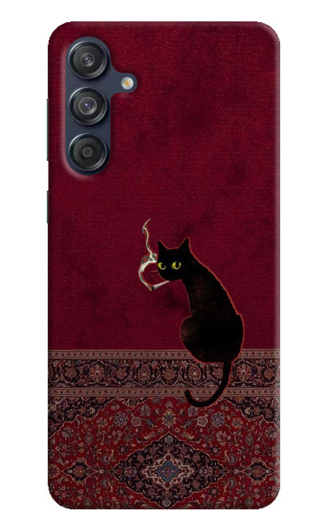 Midnight Cat Samsung M55 5G Hard Case Back Cover by Casekaro
