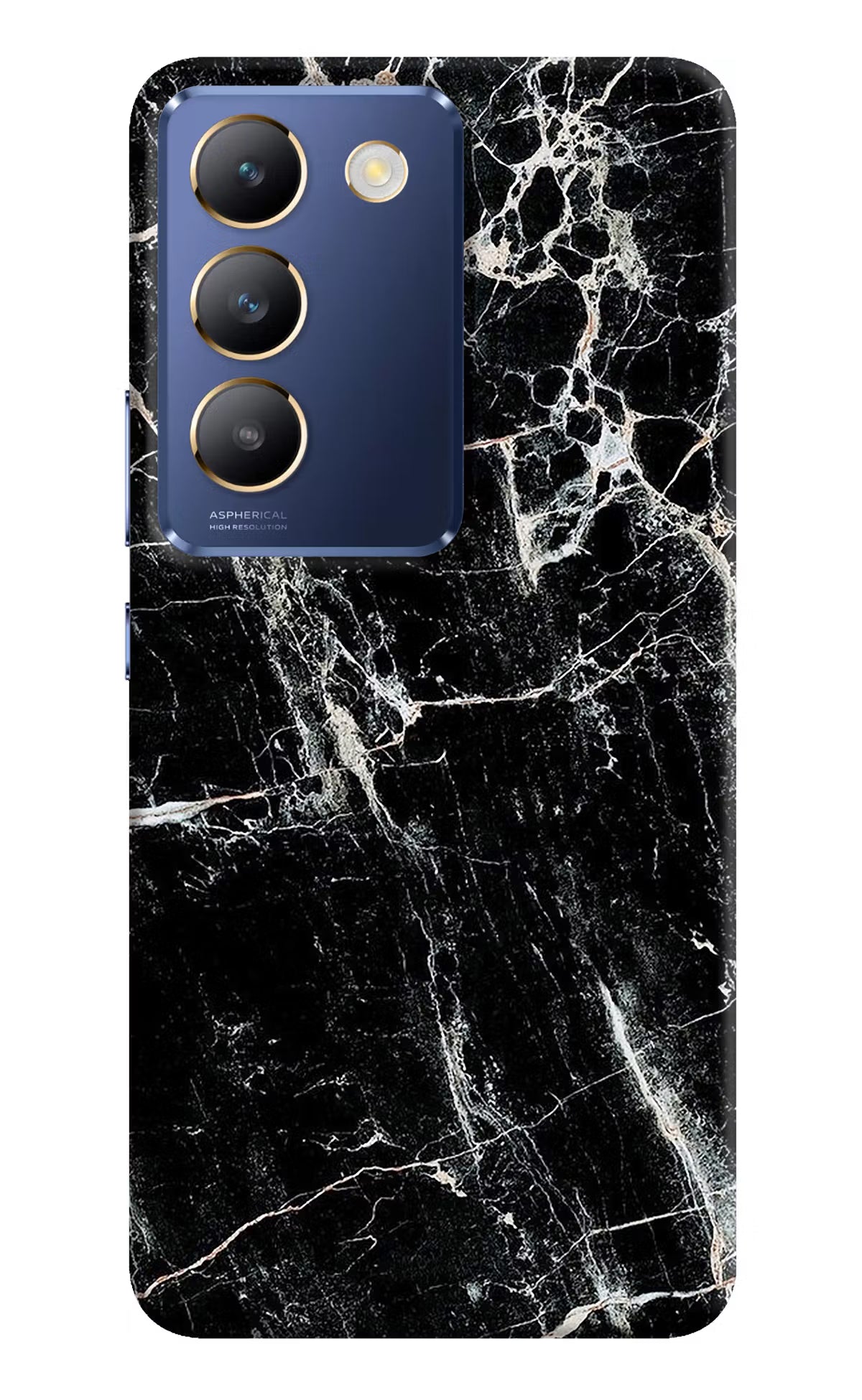Black Marble Texture Vivo Y200E 5G/T3 5G Hard Case Back Cover by Casekaro