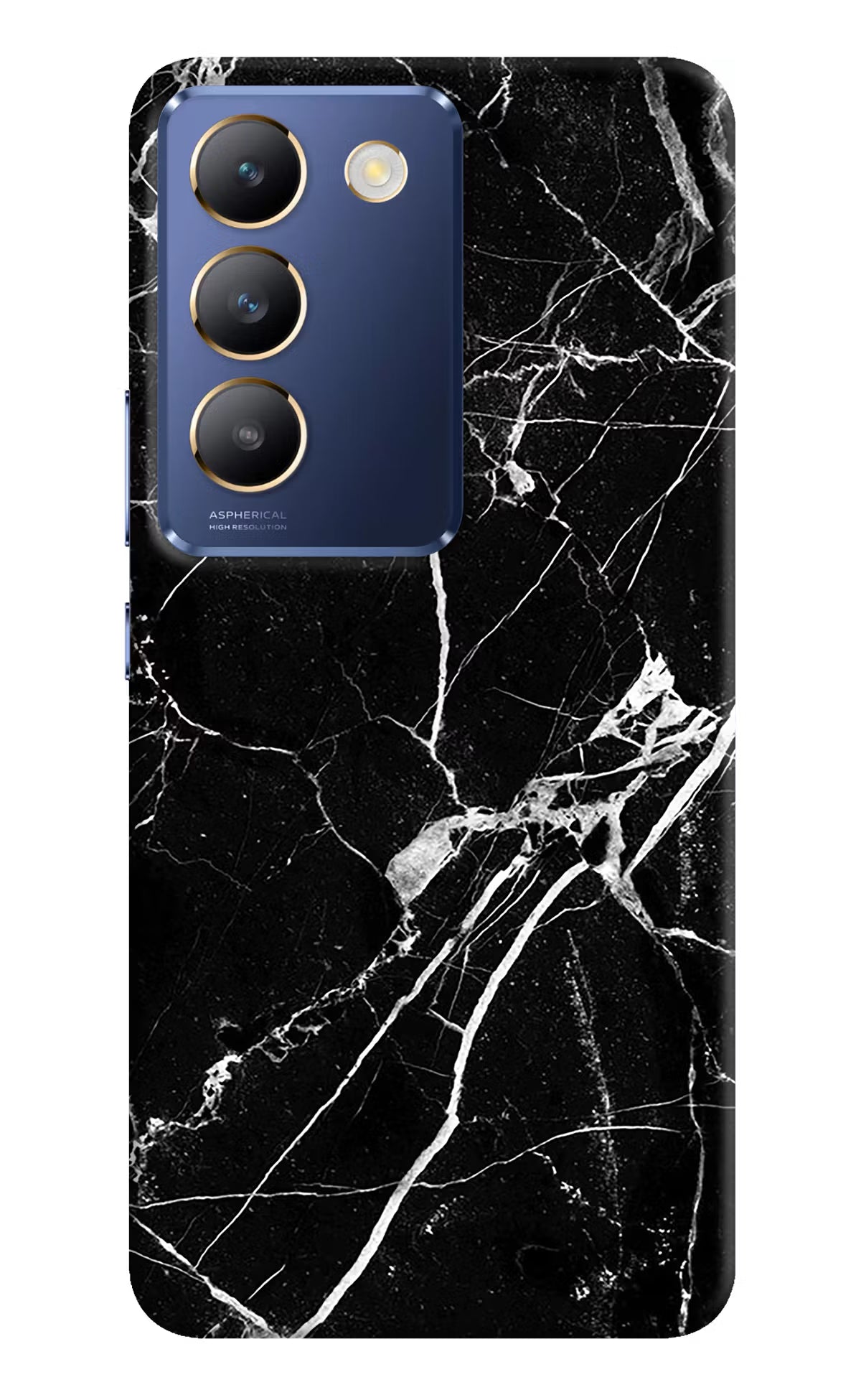 Black Marble Pattern Vivo Y200E 5G/T3 5G Hard Case Back Cover by Casekaro