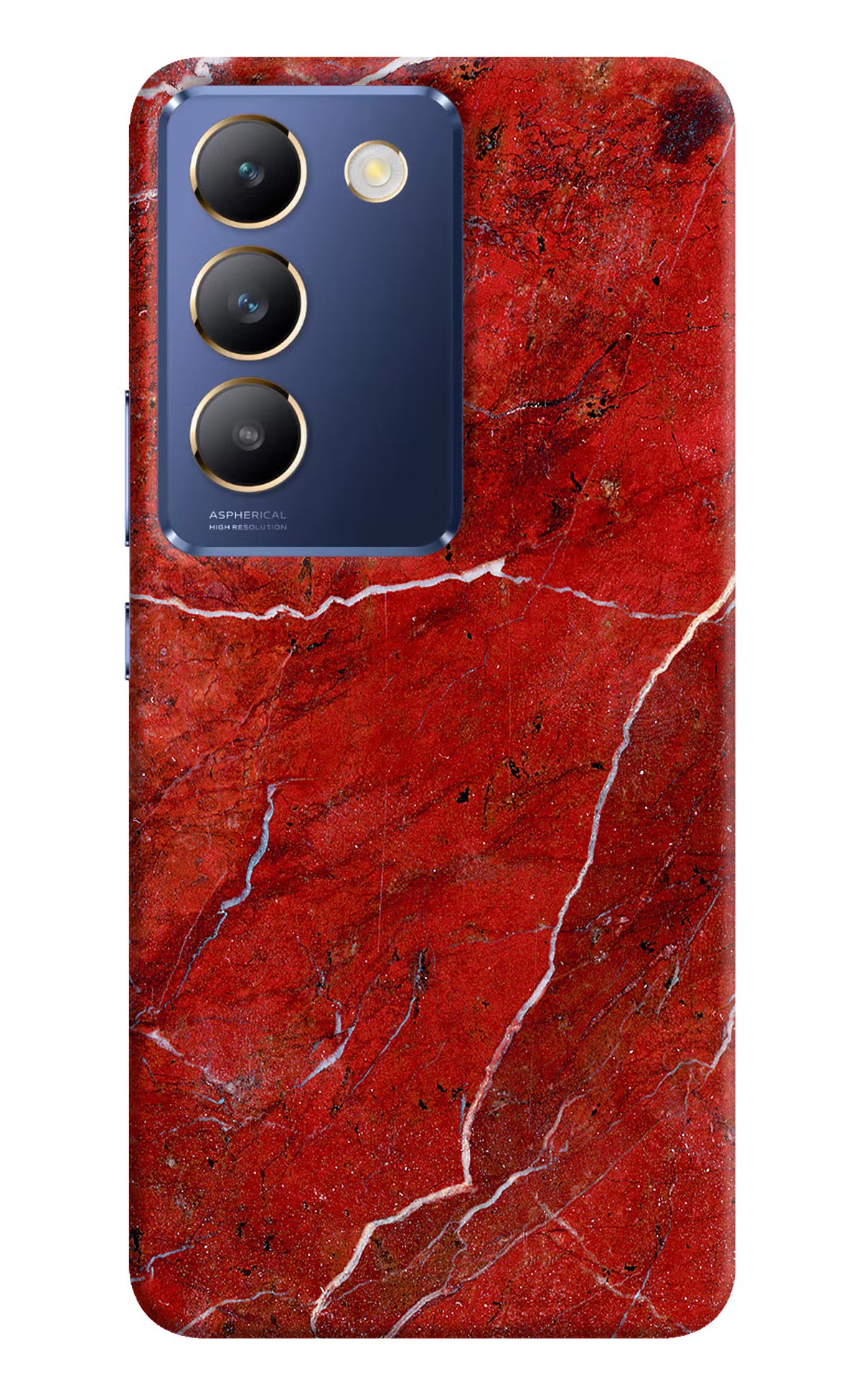 Red Marble Design Vivo Y200E 5G/T3 5G Hard Case Back Cover by Casekaro
