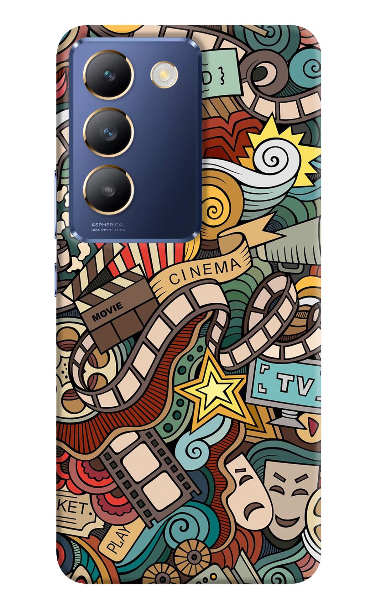 Cinema Abstract Vivo Y200E 5G/T3 5G Hard Case Back Cover by Casekaro